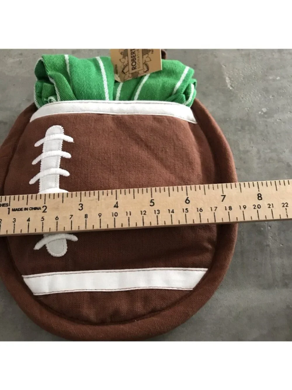 Robert Stanley Signature Collection Fall Football Potholder Mitt Kitchen Towel